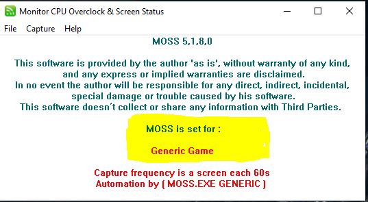MOSS Generic Game beállítás